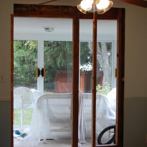 Enlarged back door, framing.